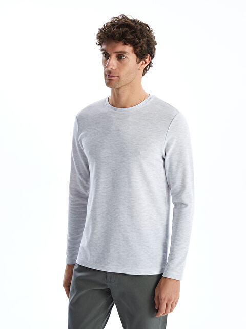 LCWAIKIKI Classic Bisiklet Yaka Uzun Kollu Erkek Sweatshirt - S51352Z8-DFL