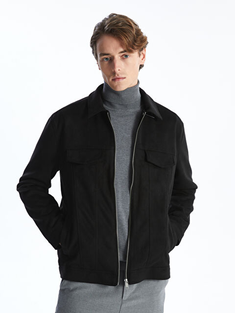 LCW Vision Slim Fit Gömlek Yaka Süet Erkek Ceket - S51578Z8-CVL
