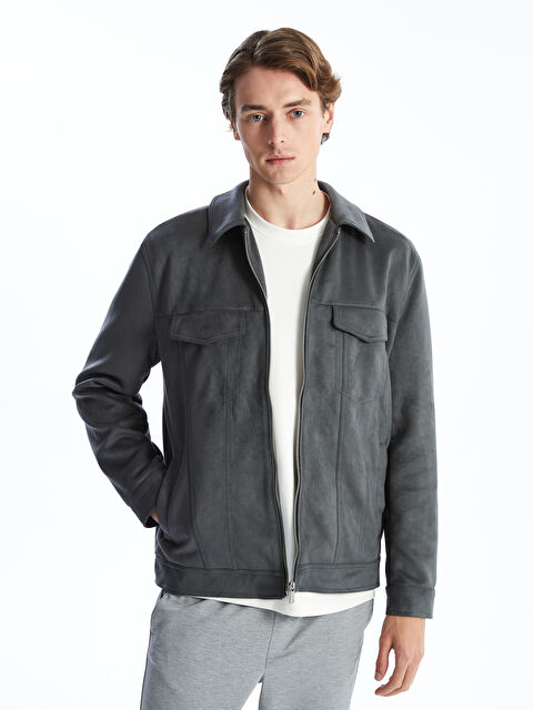 LCW Vision Slim Fit Gömlek Yaka Süet Erkek Ceket - S51578Z8-HMP