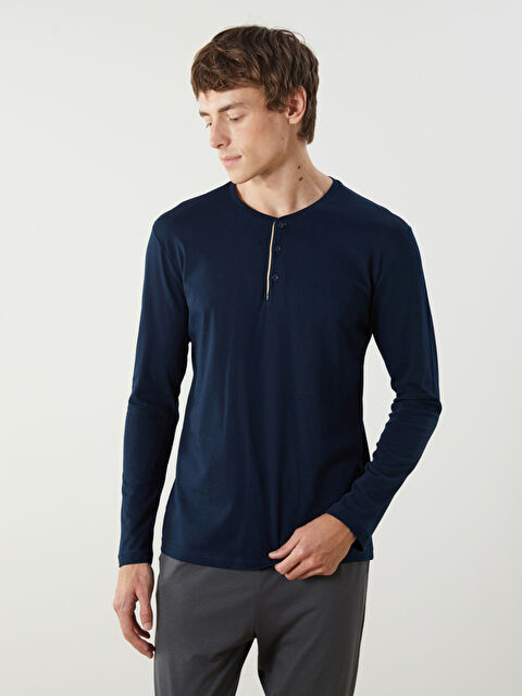 LC WAIKIKI Bisiklet Yaka Uzun Kollu Erkek Pijama Üst - S51592Z8-RFF