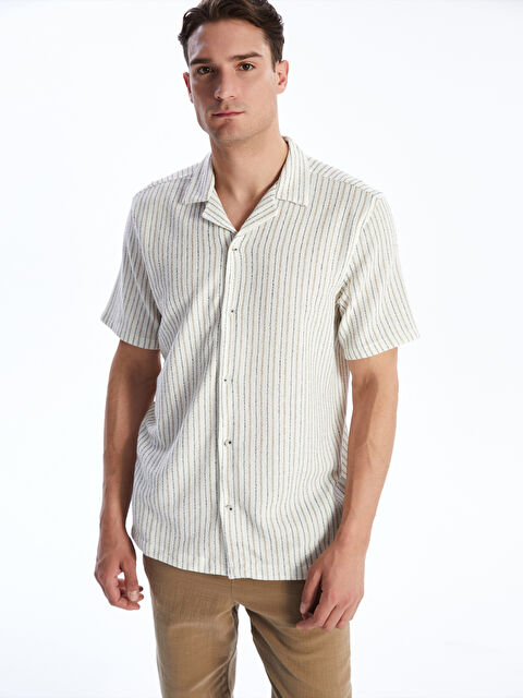 LCW Vision Regular Fit Short Sleeve Striped Men's Shirt - S51610Z8-SYN
