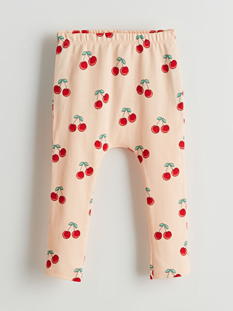 LCW baby Beli Lastikli Kiraz Baskılı Kız Bebek Pijama Alt - S51669Z1-LSK