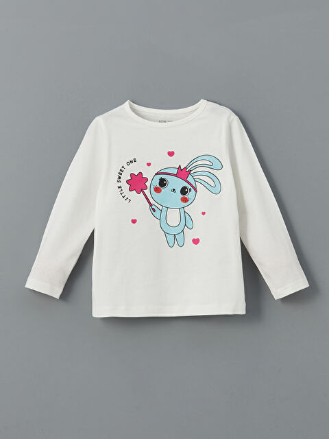 LCW baby Bisiklet Yaka Baskılı Kız Bebek Pijama Üst - S51716Z1-FDU