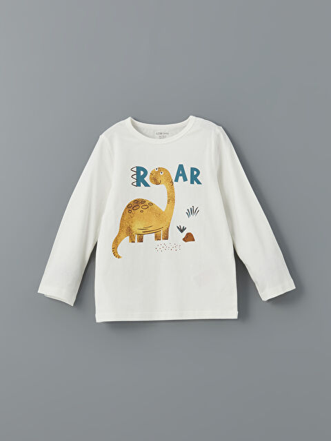 LCW baby Bisiklet Yaka Baskılı Erkek Bebek Pijama Üst - S51731Z1-FDU