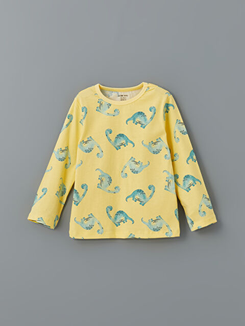 LCW baby Bisiklet Yaka Baskılı Erkek Bebek Pijama Üst - S51731Z1-LU9