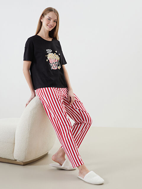 LCW Young Ensemble de Pyjama Imprimé pour Femmes à Col Rond - S51739Z8-LJE