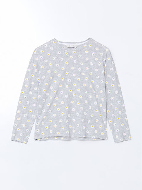 LCW Young Bisiklet Yaka Çiçekli Kadın Pijama Üstü