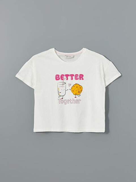 LCW Young Bisiklet Yaka Baskılı Kadın Pijama Üstü - S51762Z8-FDU