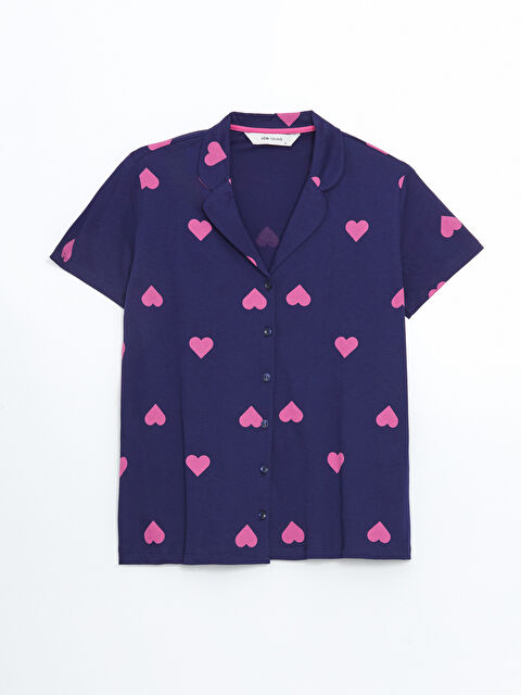 LCW Young Gömlek Yaka Baskılı Kadın Pijama Üstü - S51765Z8-LTM
