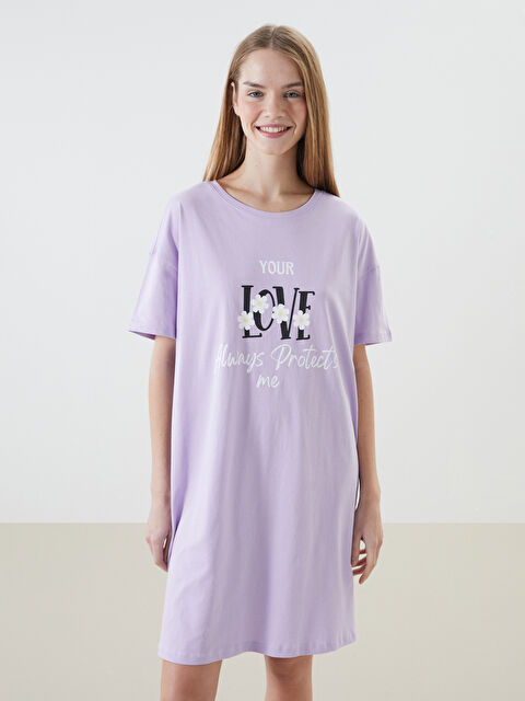 LCW Young Crew Neck Printed Women's Nightdress - S51771Z8-G0W