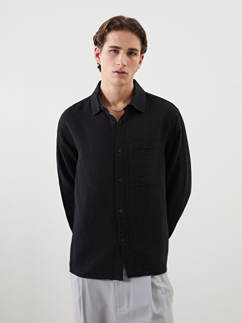 XSIDE Regular Fit Uzun Kollu Müslin Erkek Gömlek - S51855Z8-RQL