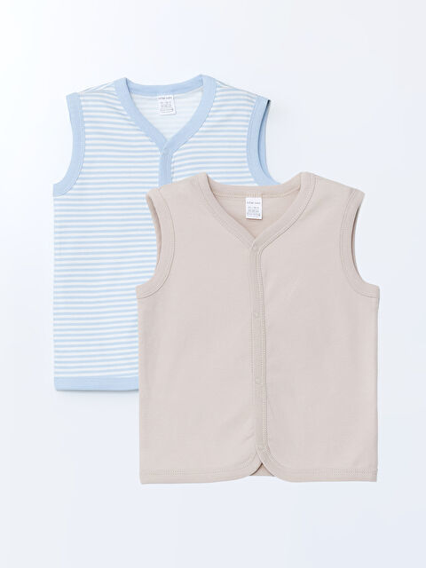 LCW baby V Yaka Erkek Bebek Yelek 2'li - S51898Z1-LEN