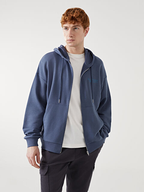 XSIDE Hooded Long Sleeve Men's Zip-Up Sweatshirt - S52029Z8-S0X