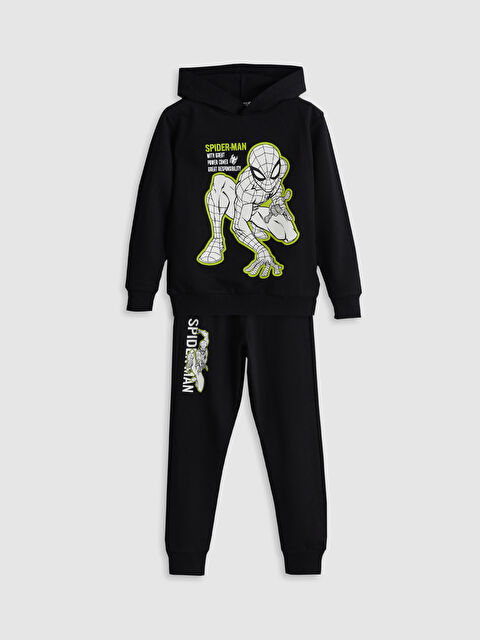 LCW Kids Kapüşonlu Spider-Man Baskılı Erkek Çocuk Eşofman Takım - S52042Z4-CVL