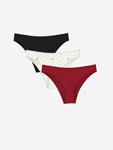 LCW DREAM Baskılı  Brazilian Külot 3'lü Paket - S52070Z8-LQH