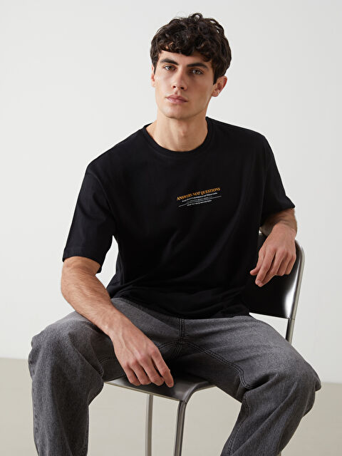 LCW Casual Crew Neck Short Sleeve Printed Combed Cotton Men's T-shirt - S52123Z8-CVL