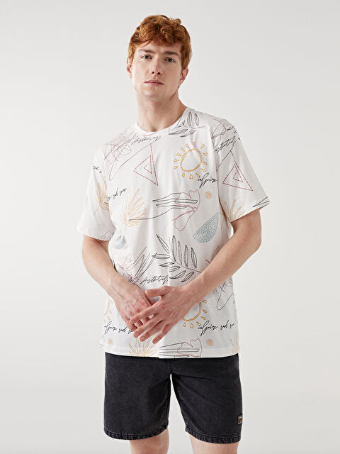 LCW Vision Crew Neck Patterned Men's T-Shirt - S52193Z8-R9J