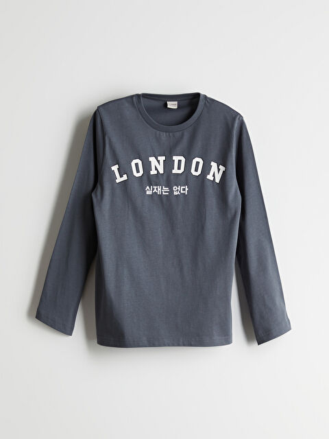 LCW Kids Tricou pentru Băieți cu Guler Rotund Imprimat London - S52205Z4-YLE