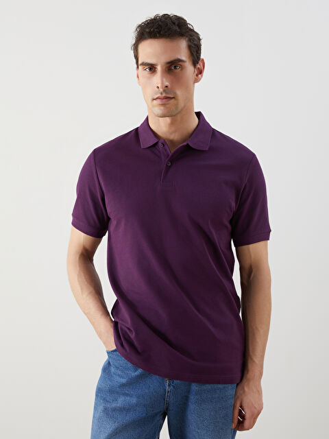 LCWAIKIKI Classic تي شورت بيكة برقبة بولو وكم قصير ديال الرجال