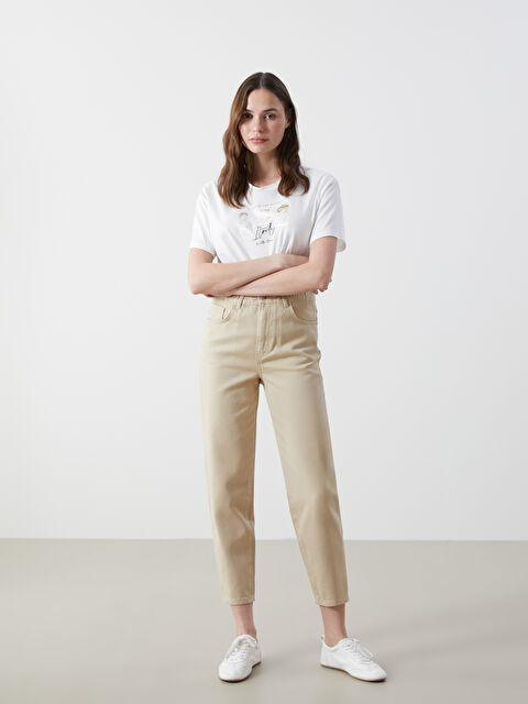 LCW Jeans Beli Lastikli Slouchy Fit Kadın Jean Pantolon - S52270Z8-CR8