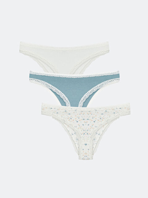 LCW DREAM Desenli Brazilian Külot 3'lü Paket - S52372Z8-LU7