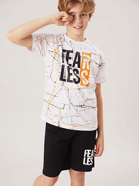 LCW Kids Bisiklet Yaka Erkek Çocuk Şortlu Pijama Takımı - S52434Z4-LU7