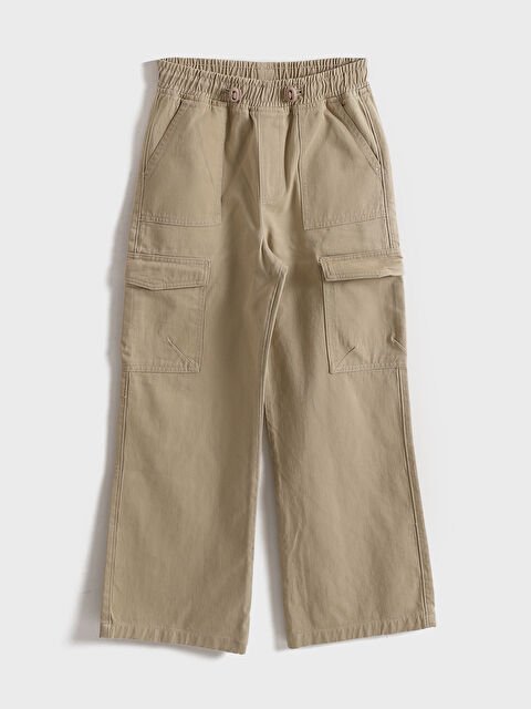 LCW Kids Elasticated Waist Girls' Cargo Trousers - S52460Z4-RMT