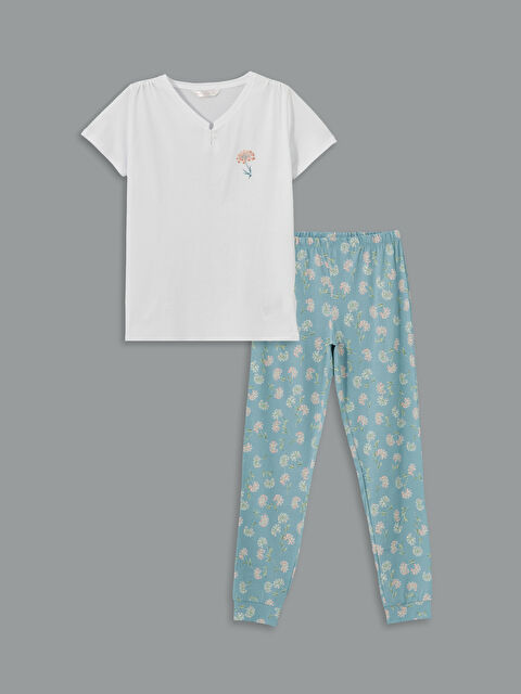 LCW DREAM Beli Lastikli Çiçekli Kadın Jogger Pijama Alt - S52472Z8-LQP