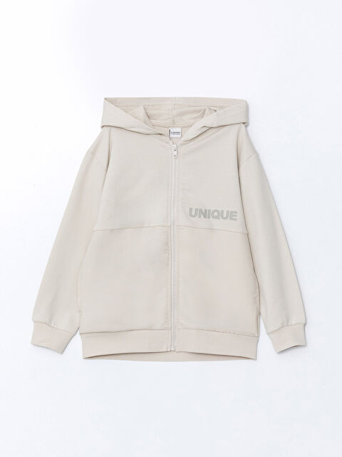 LCW Kids Kapüşonlu Erkek Çocuk Fermuarlı Sweatshirt - S52507Z4-QW6