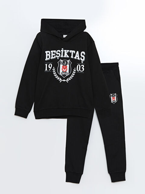 LCW Kids Kapüşonlu Beşiktaş Baskılı Erkek Çocuk Eşofman Takımı - S52528Z4-CVL