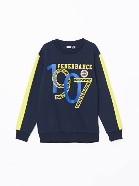 LCW Kids Bisiklet Yaka Fenerbahçe Baskılı Erkek Çocuk Sweatshirt - S52553Z4-J2Y
