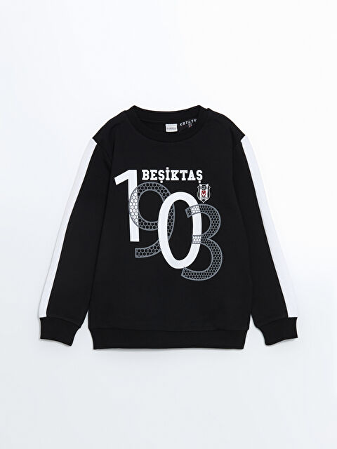 LCW Kids Bisiklet Yaka Beşiktaş Baskılı Erkek Çocuk Sweatshirt - S52554Z4-CVL