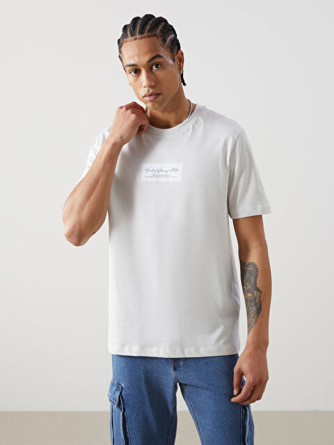 XSIDE Bisiklet Yaka Kısa Kollu Baskılı Penye Erkek Tişört - S52689Z8-RRX