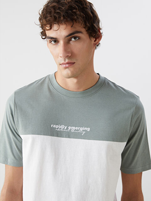 XSIDE Bisiklet Yaka Kısa Kollu Renk Bloklu Penye Erkek Tişört - S52745Z8-S0H
