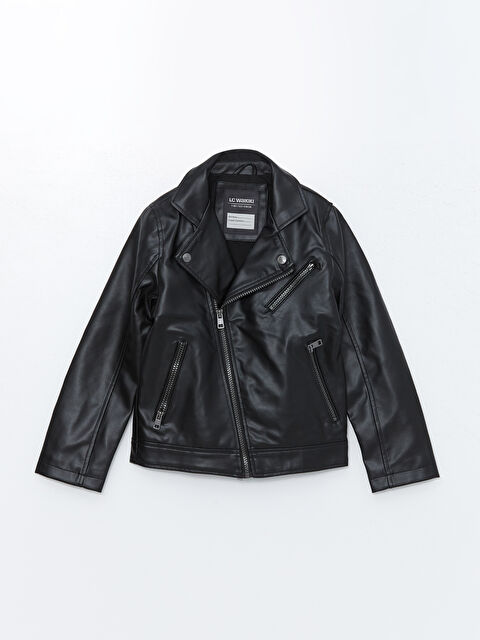 LCW Kids Deri Görünümlü Erkek Çocuk Mont - S52753Z4-CVL