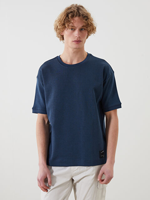 XSIDE Bisiklet Yaka Kısa Kollu Baskılı Erkek Sweatshirt - S52818Z8-R4K