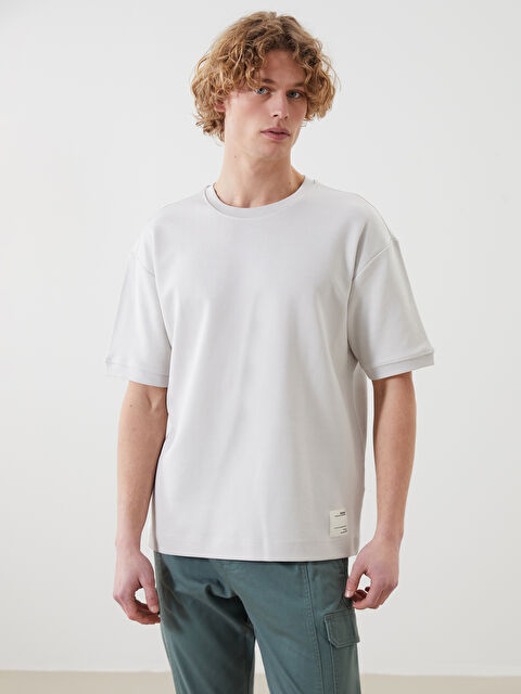 XSIDE Bisiklet Yaka Kısa Kollu Baskılı Erkek Sweatshirt - S52818Z8-YSL