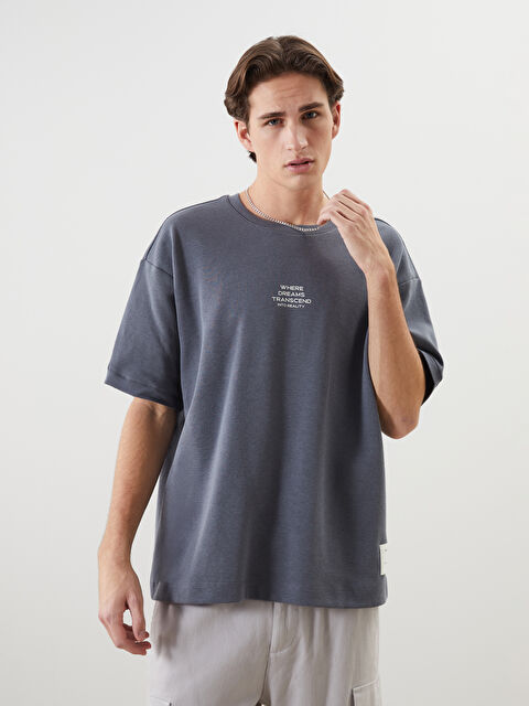 XSIDE Bisiklet Yaka Kısa Kollu Baskılı Erkek Sweatshirt - S52825Z8-YQU