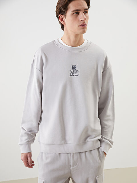 XSIDE Bisiklet Yaka Uzun Kollu Baskılı Erkek Sweatshirt - S52826Z8-YSJ