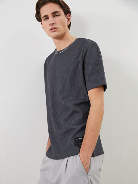 XSIDE Bisiklet Yaka Kısa Kollu Erkek Tişört - S52829Z8-YAN