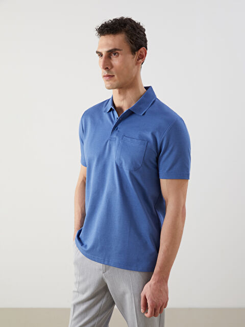 LCWAIKIKI Classic Polo Neck Short Sleeve Mercerized Look Men's T-Shirt - S52846Z8-MKQ