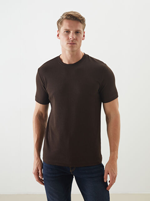 LCWAIKIKI Classic Bisiklet Yaka Kısa Kollu Erkek Dokulu Tişört - S52849Z8-HNM