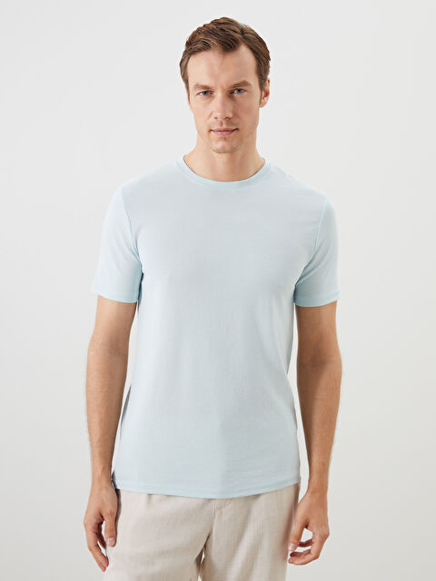 LCWAIKIKI Classic Bisiklet Yaka Kısa Kollu Erkek Dokulu Tişört - S52849Z8-KXU