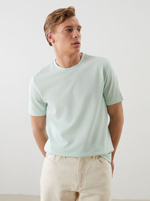 LCWAIKIKI Classic Crew Neck Short Sleeve Men's Textured T-Shirt - S52849Z8-SPB