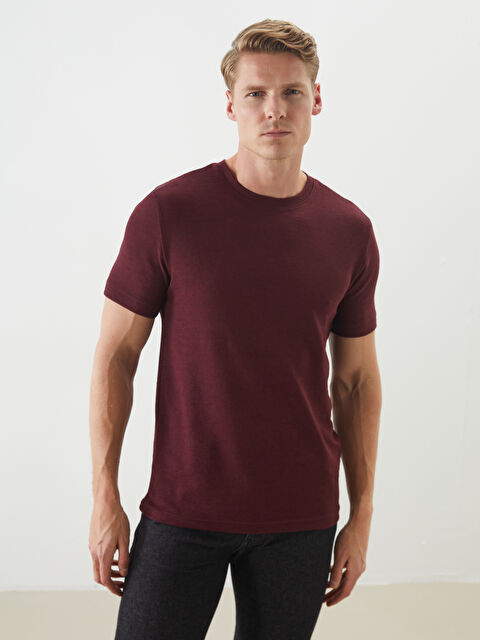 LCWAIKIKI Classic Bisiklet Yaka Kısa Kollu Erkek Dokulu Tişört - S52849Z8-ZMY