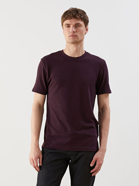 LCWAIKIKI Classic Bisiklet Yaka Kısa Kollu Erkek Dokulu Tişört - S52849Z8-YHP