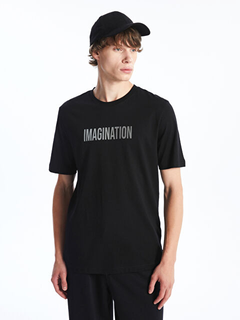 XSIDE Bisiklet Yaka Kısa Kollu Baskılı Penye Erkek Tişört - S52854Z8-CVL