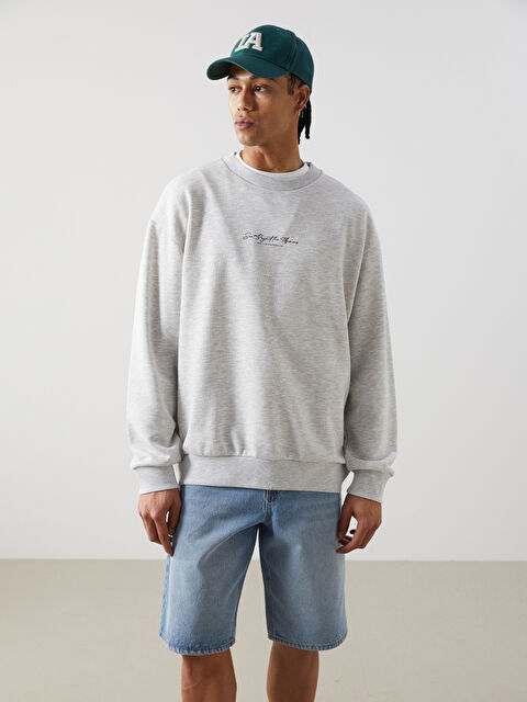 XSIDE Bisiklet Yaka Uzun Kollu Baskılı Erkek Sweatshirt - S52860Z8-LAL