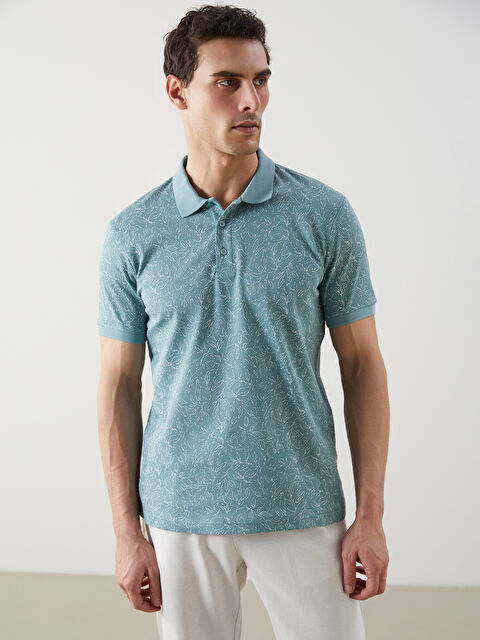 LCWAIKIKI Classic Polo Yaka Kısa Kollu Desenli Erkek Tişört - S52866Z8-YT0