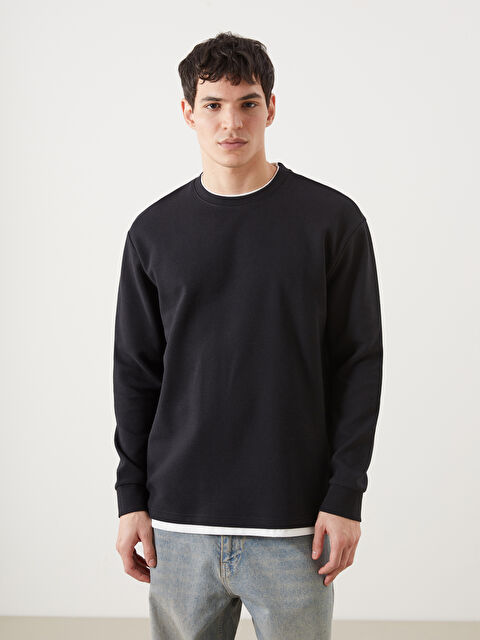 XSIDE Bisiklet Yaka Uzun Kollu Erkek Sweatshirt - S52882Z8-CVL